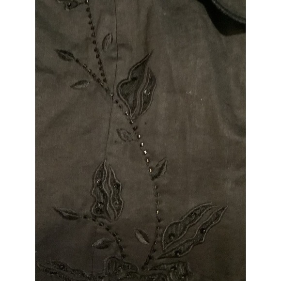 Vintage Nicole Ashley by Lily and Taylor Linen Embellished 3/4 Sleeve Jacket 18 - Picture 4 of 8